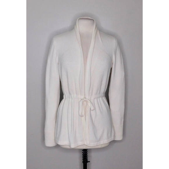 J. McLaughlin Sweaters - J. MCLAUGHLIN 100% Cashmere Ivory Cream Tie Front Cardigan Sweater ~ Large